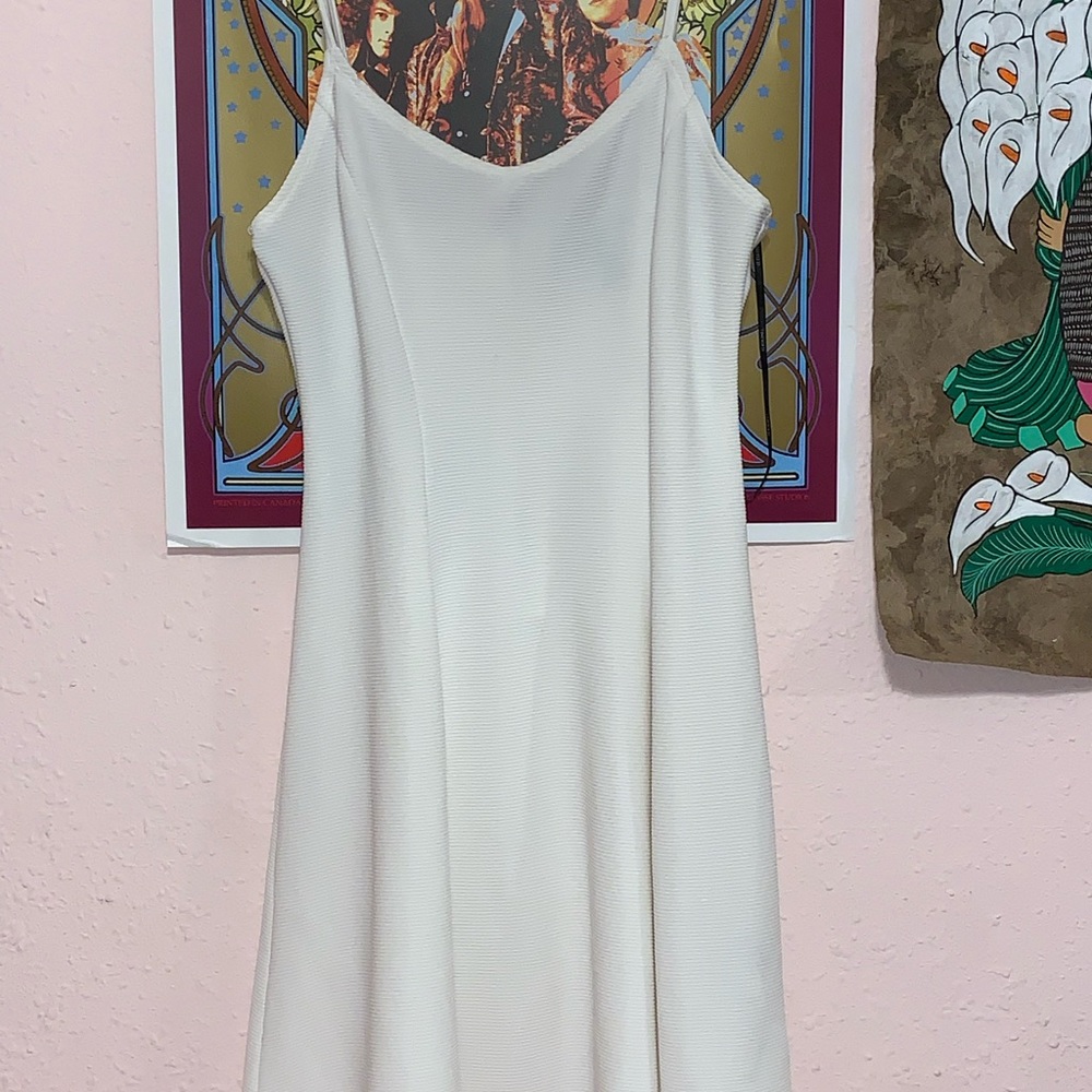 White skinny strap dress